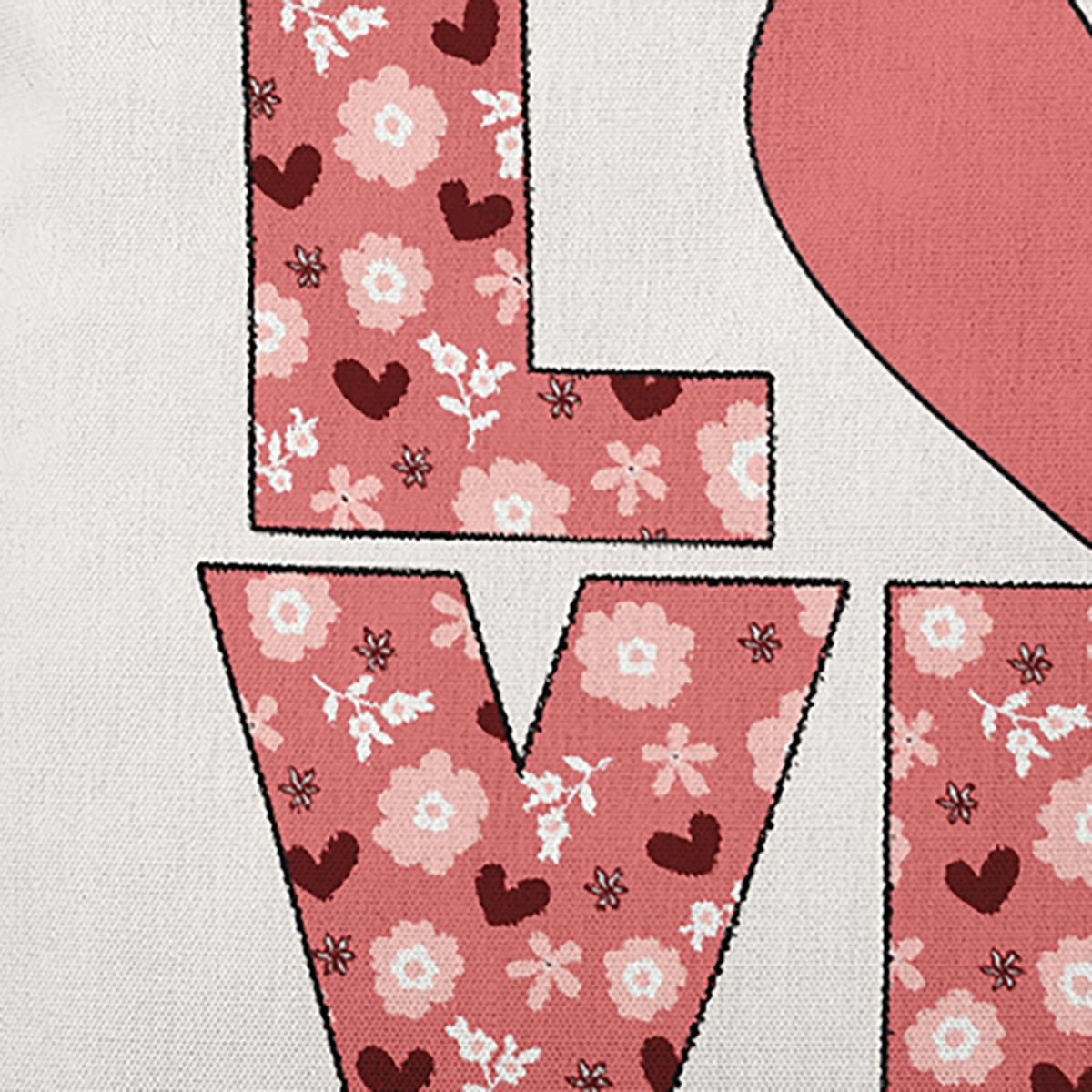 20"x20" Simply Daisy Valentines LOVE with Flowers Poly Accent Pillow, Mauve Qty 1