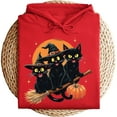thumbnail image 4 of Cute Cat Witch Hoodie for Halloween - Black Hoodie for Spooky Festival, 4 of 6