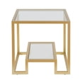 thumbnail image 1 of Henn&Hart Modern Geometric-Inspired Glass Side Table, 1, Silver, 1 of 7