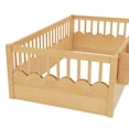 thumbnail image 2 of Bellemave Twin Size Floor Bed with Bookshelf and Rails, Montessori Bed Frame with Fence, Wood Twin Size Bed Easy Assemble（Natural）, 2 of 7