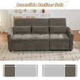 thumbnail image 7 of 2-in-1 Convertible Sleeper Sofa Bed with Recliner, Chenille Pull Out Couch with USB Ports and Three-Level Adjustable Backrest, 3 Seat Cloud Sectional Couch for Living Room, Dark Grey, 7 of 7
