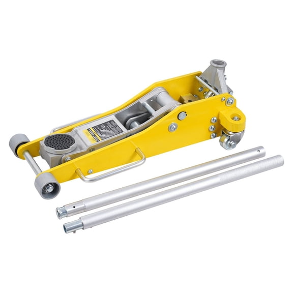 3 Ton Low Profile Floor Jack - Heavy Duty Aluminum Hydraulic Car Jack with Dual Piston, 3.7-18.3" Lift Range - Yellow