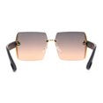 thumbnail image 4 of Womens Glitter Luxe Rimless Chic Butterfly Designer Sunglasses Black Peach Smoke, 4 of 4