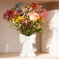 thumbnail image 2 of Farcauo White Ceramic Bow Vase for Centerpieces Minimalist Farmhouse Beige Vase Flowers Tulip Pampas Grass Vase Flower Modern Home Decor Vase Cute Decorative Vase for Table Bathroom Shelf, 2 of 9