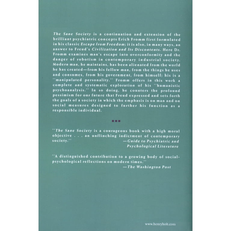 Erich Fromm The Sane Society1955年ペーパーバック The Sane Society