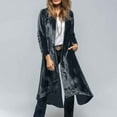 thumbnail image 3 of Pounoo Long Cardigans for Women Long Velvet Cardigan Gift Jacket Elegant Back High Slit Comfy Blazer Suit Jacket with Pocket, 3 of 8