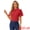 Red, variant on DARING DIVA Polka Dots Stand Collar Short Flare Sleeve Top XS White Black