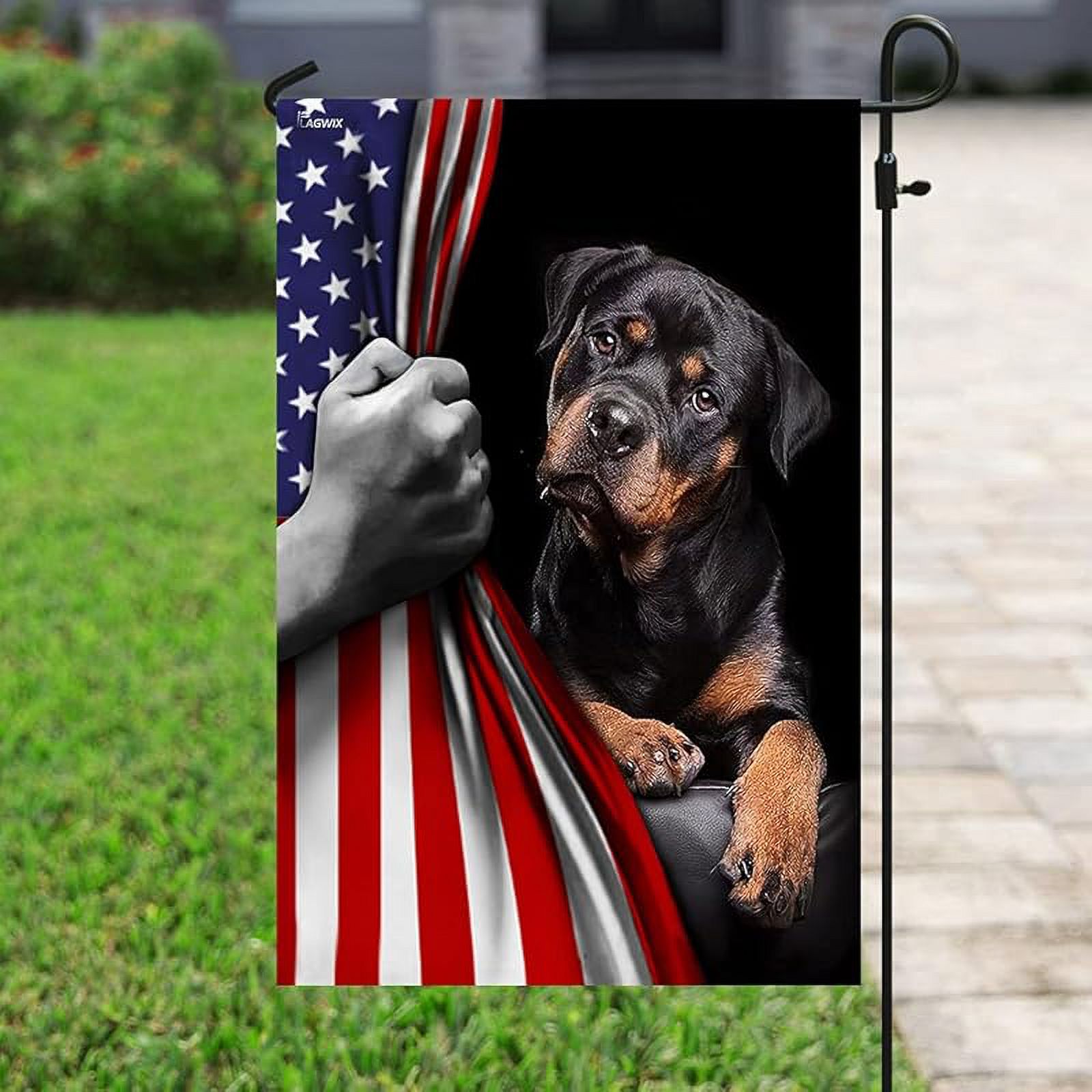American Flag - Rottweiler Dog Lover American US Flag, 4th of July Decorations for Inside, Outside, Garden Flag USA Flags Premium Polyester, Decorative Indoor Outdoor Flag