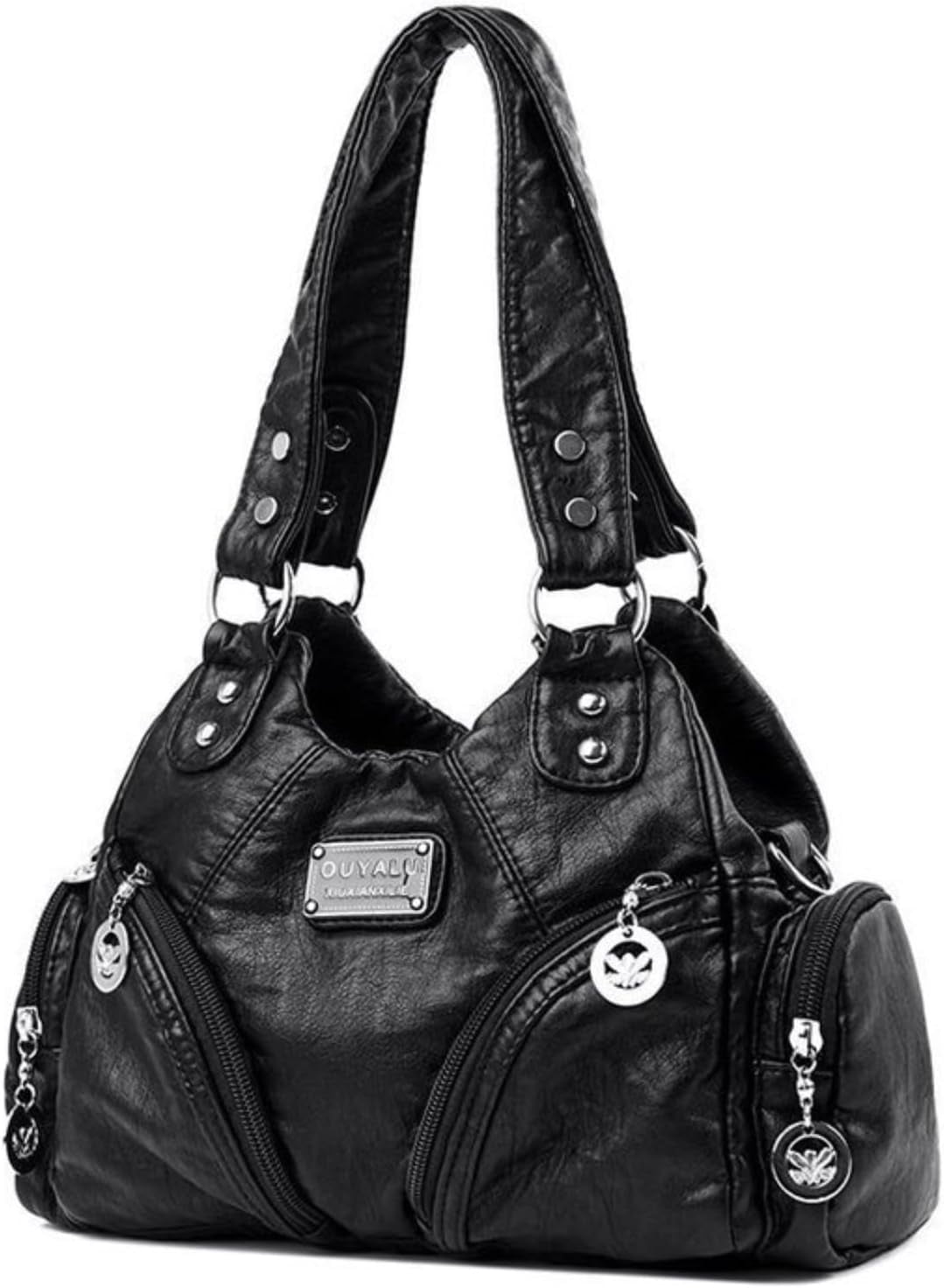 SPEKSEE Hobo Purses and Handbags for Women Leather Multi-Pocket Tote Bag with Zipper Daily Shoulder Bags
