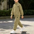 thumbnail image 6 of oelaio Boys Sweatsuit Set Fall Winter Tracksuits 2 Piece Zip Up Hoodie and Jogger Sweatpants Youth Kids Activewear Sets with Pockets Green 9-10 Years, 6 of 6