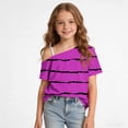 thumbnail image 4 of WRKEKC Girls Short Sleeve Tops Kids Star Print One Shoulder Short Sleeve Casual T-Shirt for Daily Wear 5-14 Years, 4 of 9