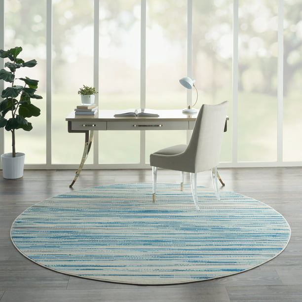 Nourison Round Abstract Contemporary, Round Contemporary Area Rugs