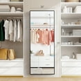 thumbnail image 4 of GIANNA 71"x26" Modern Full-Length Mirror with Stand or Wall, Black Aluminum Frame for Bedroom or Livingroom, 4 of 7