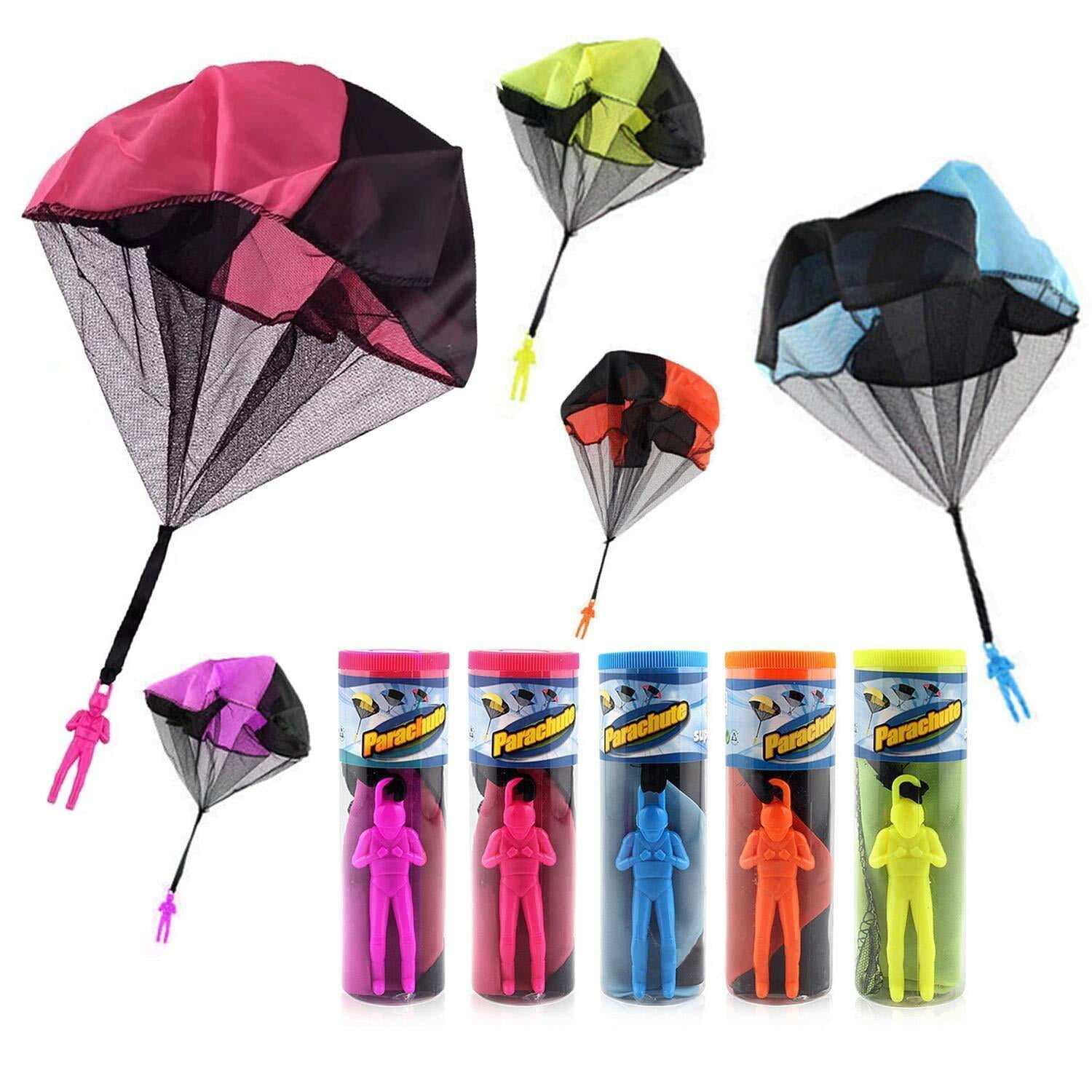 Lingxuinfo Toy Parachute, 5PCS Tangle Free Throwing Toy Parachute Figures Flying Toys for Kids