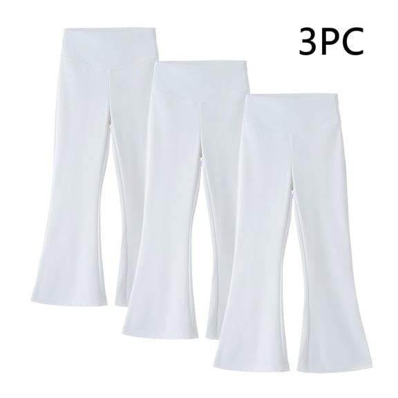 Avtoify Girls Pants Girls' Flared Pants High Waisted Pants Mid Size Children's Fall Sports Long Pants