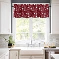 thumbnail image 3 of Christmas Snowflakes Kitchen Curtains and Valances Set, Trees Leaves Red White Retro Rod Pocket Window Valance 18 Inch Window Curtain Panels for Living Room Bedroom Laundry, 27.5x36in, 3 Pieces, 3 of 7