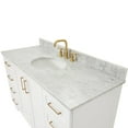 thumbnail image 6 of Ariel Taylor 55 In. Single Oval Sink Vanity With Carrara White Marble 0.75In Countertop In White, 6 of 11