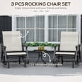 thumbnail image 3 of Cream White 3-Piece Gliding Rocker Chair Set with Bistro Table - Patio & Garden Outdoor Seating for Relaxing on Balconies & Patios, 3 of 7
