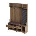 thumbnail image 6 of Dasun Hall Tree with Bench and Shoe Storage, Coat Rack, and DIY Pegboard, Multi-purpose entryway bench for Hallways, Living Room, Brown, 6 of 7