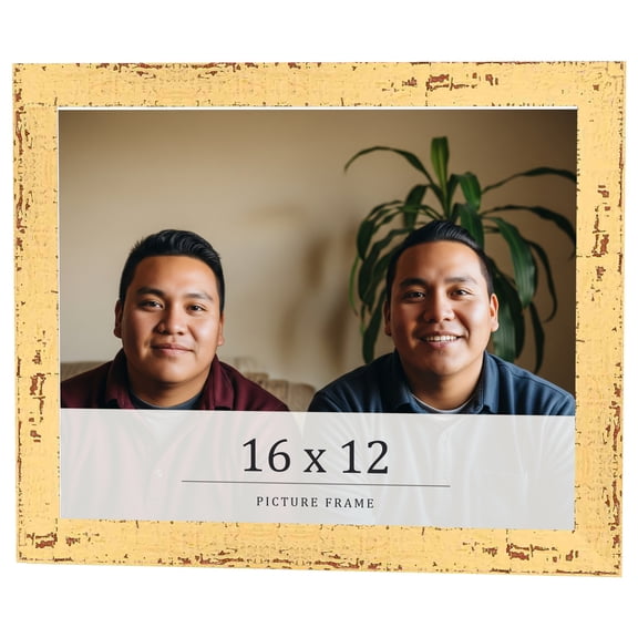 16x12 Frame Yellow Real Wood Picture Frame Width 1.25 inches | Interior Frame Depth 0.5 inches |