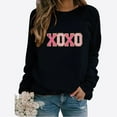 thumbnail image 1 of Hot Sale!! Sweat-Shirt Xoxo de la Saint-Valentin pour Femmes, Câlins et Bisous, Col Rond, Manches Longues, Pull-Over Noir + L, 1 of 4