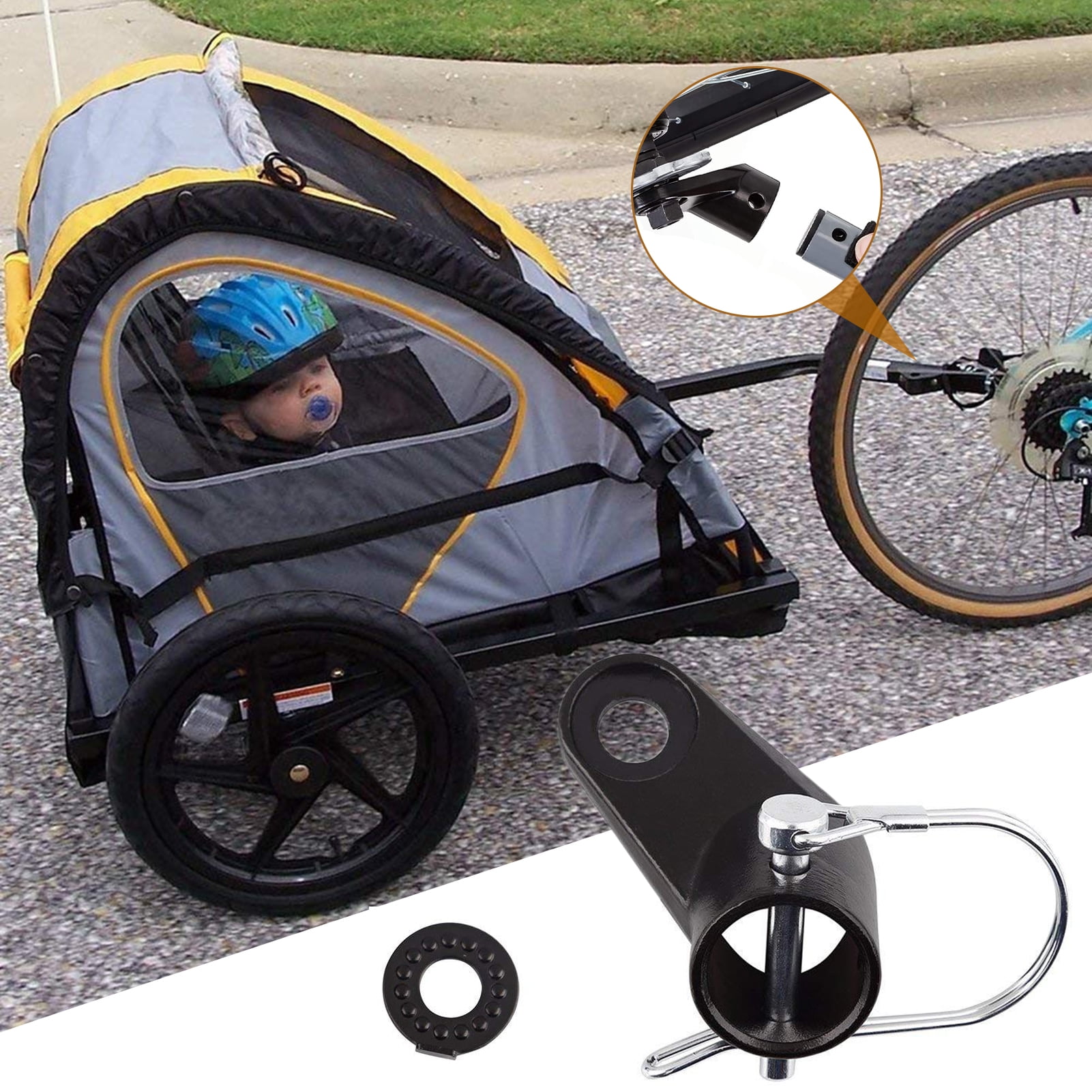 Pnellth Bike Trailer Hitch Coupler Heavy Duty Bike Trailer Connector Parts Universal Kids Dog Bike Coupler Replacement Baby Stroller Trailer Attachment Accessories Walmart