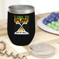 thumbnail image 2 of I Like to Play with My Balls Humor Quote with Clubs, Golf Player, Golfing or Golfer Themed Merch Gift, Black 12oz Insulated Wine Tumbler, 2 of 5