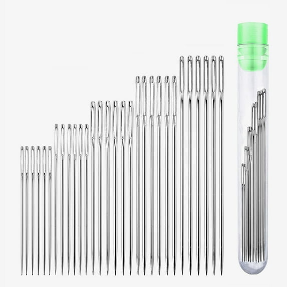 Sewing Needles, Large Eye Embroidery Needles for Hand Sewing, Hand Leather Sewing Needles Big Eye, Assorted Sizes - 30 Pack