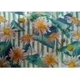 thumbnail image 4 of oneOone Cotton Silk Teal Blue Fabric Stripe|Triangle & Daisy Floral Dress Material Fabric Print Fabric By The Yard 42 Inch Wide, 4 of 4