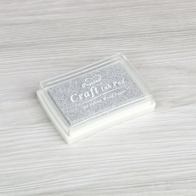 Graflsoa 15-Color DIY Ink Pad for Scrapbooking, Crafting, and Stamping - Compact 7.5x5cm Plastic Sponge Ink Pad in Assorted Shades (Silver Option)