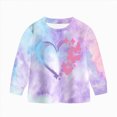 thumbnail image 6 of Toddler Girl Fall Outfits 24 Months 2T 3T 4T 5T 6T 7T Toddler Baby Girl Fall Winter Clothes Tie-dye Long Sleeve Pullover Sweatshirts Jogger Pants Light Purple Size 6-7 Years, 6 of 9