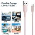 thumbnail image 3 of Lax Gadgets Apple MFi Lightning Cable Certified–10 Feet Light Pink Nylon USB Cable iPhone,Compatible with iPhone 14/13/12/11/Pro/X/Max,fast charging lightning cable lightning cable 10 ft, 3 of 5