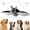 1Pc, variant on Flying Bat Toy for Dogs and Cats, Plush Flapping Pet Toy with Sound | Black and Gray, USB rechargeable, chirping toy, hanging cord included