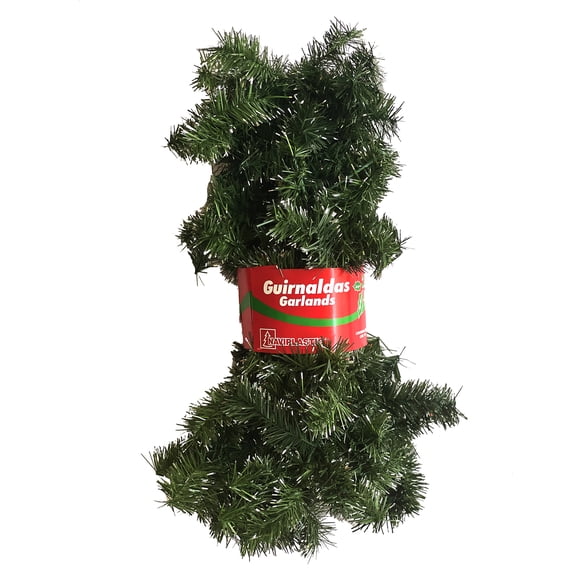 Guirnalda Monarca verde pino con destello plata Naviplastic Guirnalda