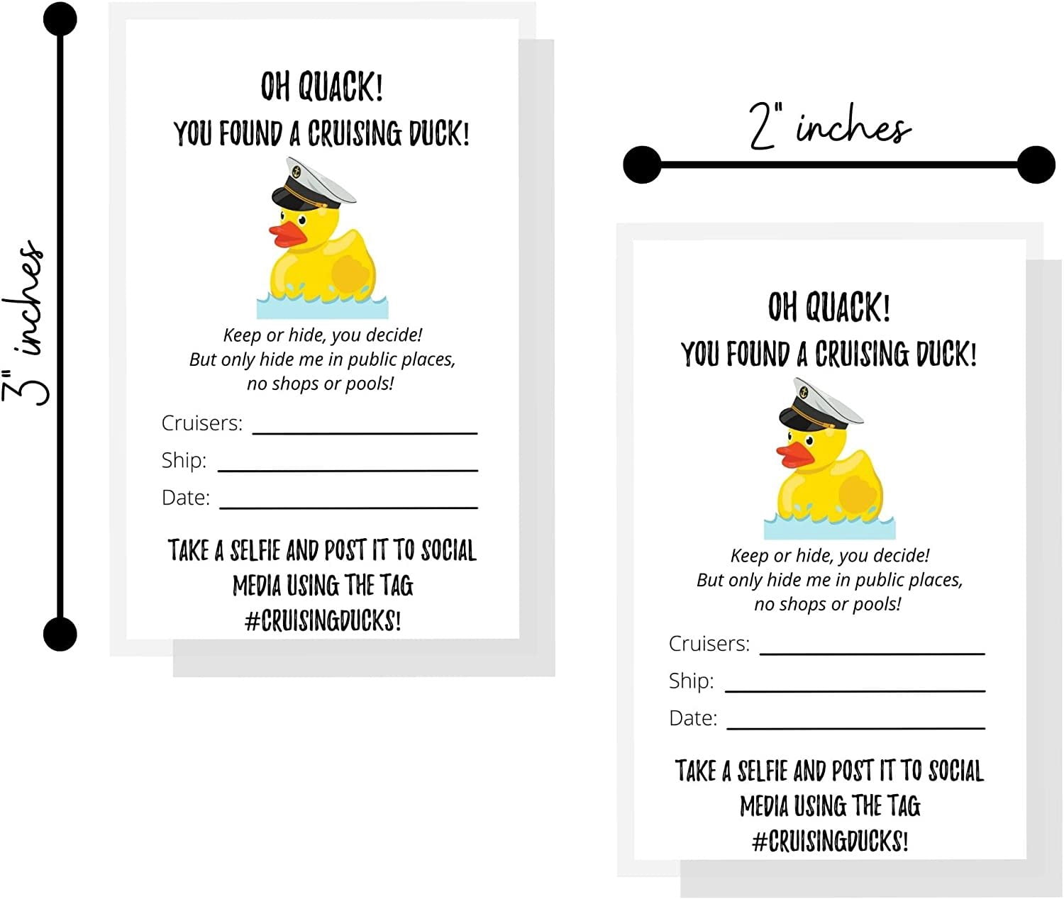 110 Pack Bulk Cruising Ducks Tag Kit with Rubber Ducks & Rubber Bands Mini Rubber Ducks-Cruising Duck Tags-Rubber Bands #CruisingDucks Oh What Luck!