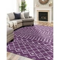 thumbnail image 4 of Unique Loom Moroccan Trellis Collection Area Rug - Mamounia (10' x 13' 1" Rectangle Violet/Ivory), 4 of 10