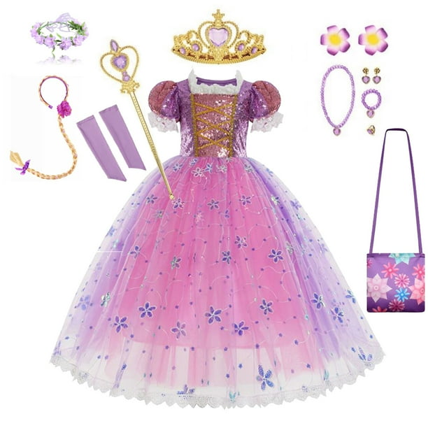 Disney enfants princesse raiponce robe petites filles fête d