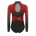 thumbnail image 4 of Haitryli Girls Kids Stretchy Unitard Gymnastics Leotard Long Sleeve Dance Jumpsuit Athletic Yoga Bodysuit Red 16, 4 of 7