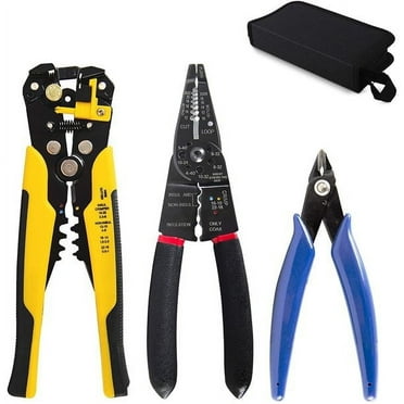 Kotto Automatic Wire Strippers, Wire Cutters and Wire Crimping Tool, 1.58 lbs, Bag, 3 Pieces for Father's Day Gifts