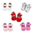 thumbnail image 5 of Infant Baby Girls Soft Sole Bowknot Princess Wedding Dress Flats Prewalker Newborn Light Baby Sneaker Shoes, 5 of 6