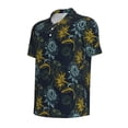 thumbnail image 2 of Balery Sunflowers Printed Men’s Short Sleeve Polo Shirt, Midweight Men's Shirt,Golf Polo shirts -Large, 2 of 9