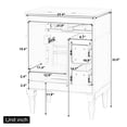 thumbnail image 4 of Euroco 24 Inch Bathroom Vanity with Sink, Green Freestanding Bathroom Cabinet with Flip Drawer, Adjustable Shelf, Solid Rubberwood Frame, MDF Panels & Metal Handles, 4 of 9