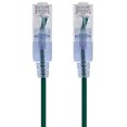 thumbnail image 2 of Monoprice SlimRun - Patch cable - RJ-45 (M) to RJ-45 (M) - 5 ft - UTP - CAT 6a - booted, snagless, stranded - green (pack of 10), 2 of 5