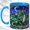 Blue, variant on Moon Dragon Coffee Mug, Fantasy Dragon Mug, Ceramic 11 oz