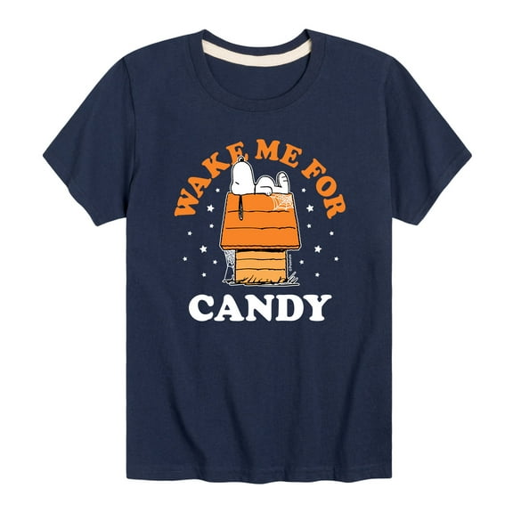 Peanuts - Wake Me For Candy - Toddler And Youth Short Sleeve Graphic T-Shirt