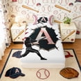 thumbnail image 4 of Erosebridal Letter A Baseball Player Print Twin Sheet Sets, Sports Monogram Bedding for Kids Boys and Girls, 1 Flat Sheet, 1 Fitted Sheet and 1 Pillowcase, 4 of 6