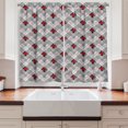 thumbnail image 2 of Ambesonne Vintage Kitchen Curtains, Roses Vertical Stripes Art, 55"x36", Dark Pink Charcoal Grey, 2 of 3