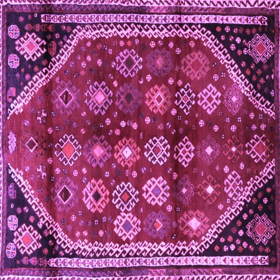 Ahgly Company Indoor Square Persian Purple Traditional Area Rugs, 5' Square