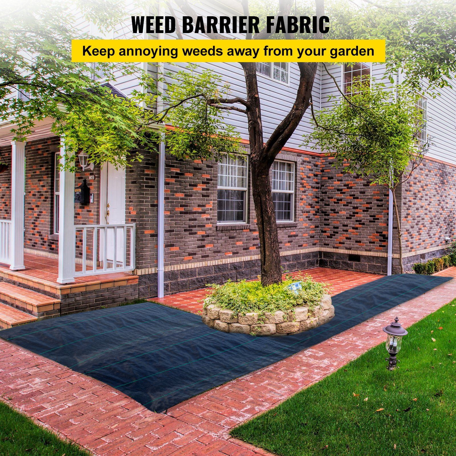 Zaverox 6.5ft x 300ft Premium Heavy Duty 3.2OZ Woven Weed Barrier Fabric, High Permeability Geotextile for Flower Bed & Underlayment, Black Polyethylene Ground Cover