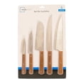 thumbnail image 1 of Set de Cuchillos Mainstays de Acero Inoxidable Mango de Madera de Caucho 5 Piezas, 1 of 4